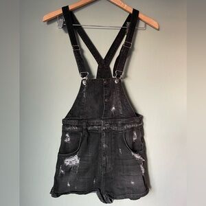 NWT Ksubi  Let’s Go Out Distressed Black Denim Romper Short  size 25